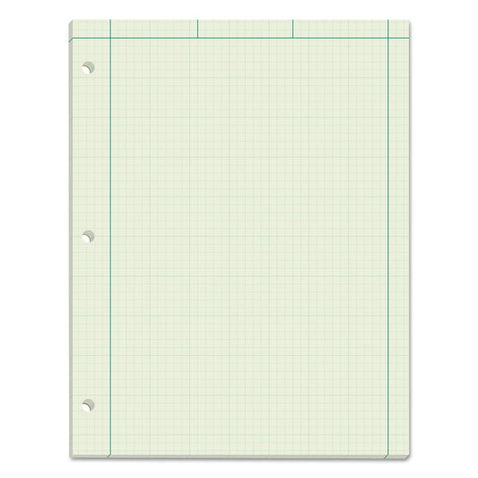 Engineering Computation Pads, Black/Green Cover, Quadrille Rule (5 sq/in, 1 sq/in), (100) Green-Tint 8.5 x 11 Sheets
