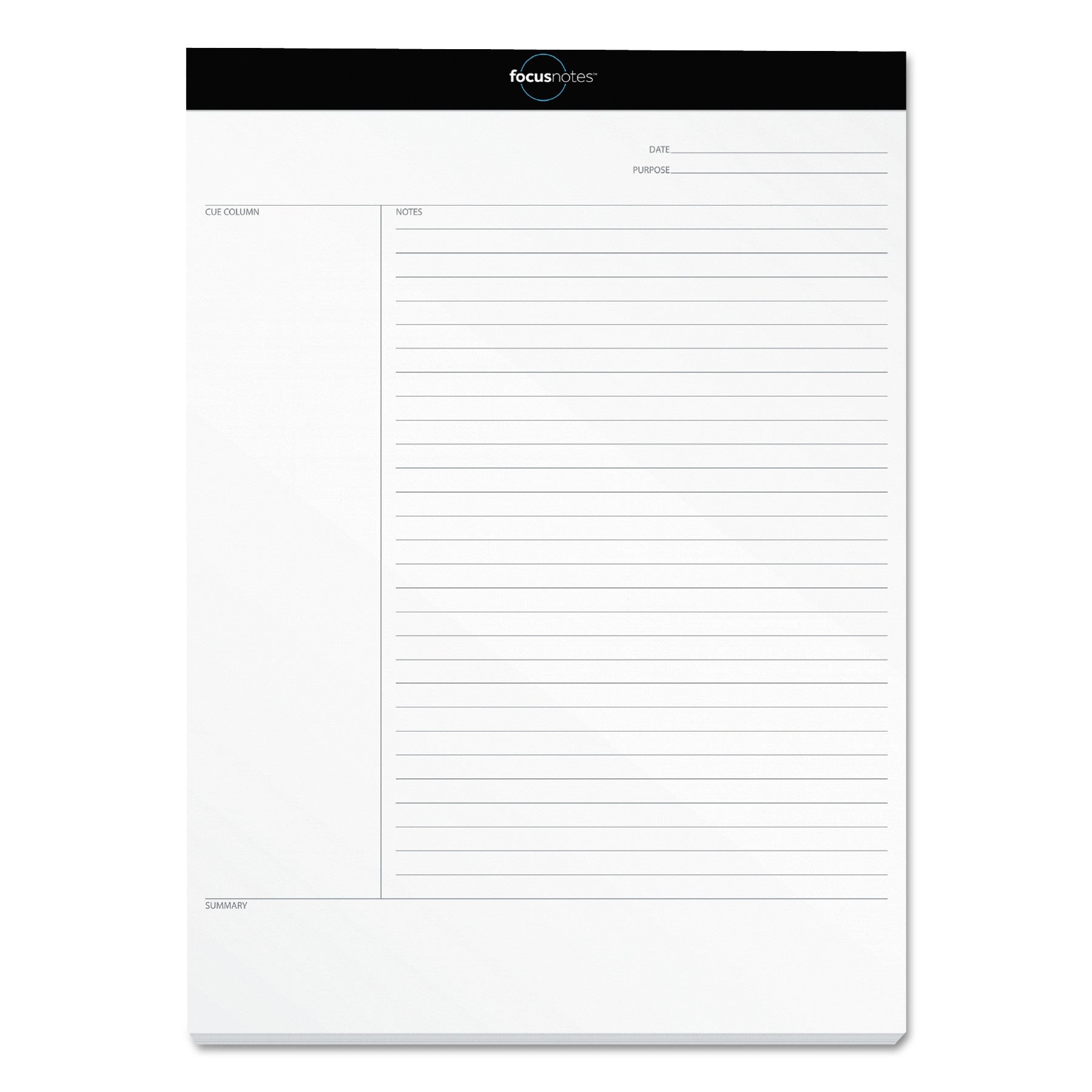 FocusNotes Legal Pad, Meeting-Minutes/Notes Format, (50) White 8.5 x 11 Sheets