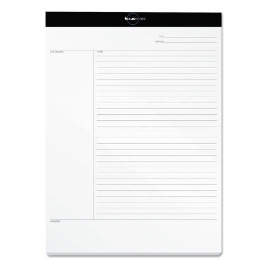 FocusNotes Legal Pad, Meeting-Minutes/Notes Format, (50) White 8.5 x 11 Sheets