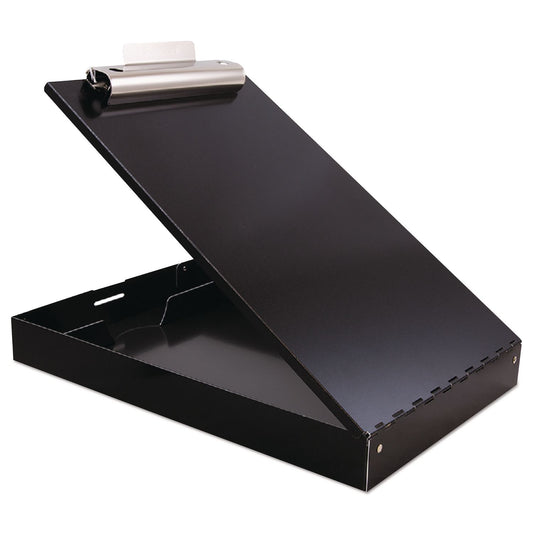 Redi-Rite Aluminum Storage Clipboard, 1" Clip Capacity, Holds 8.5 x 11 Sheets, Black