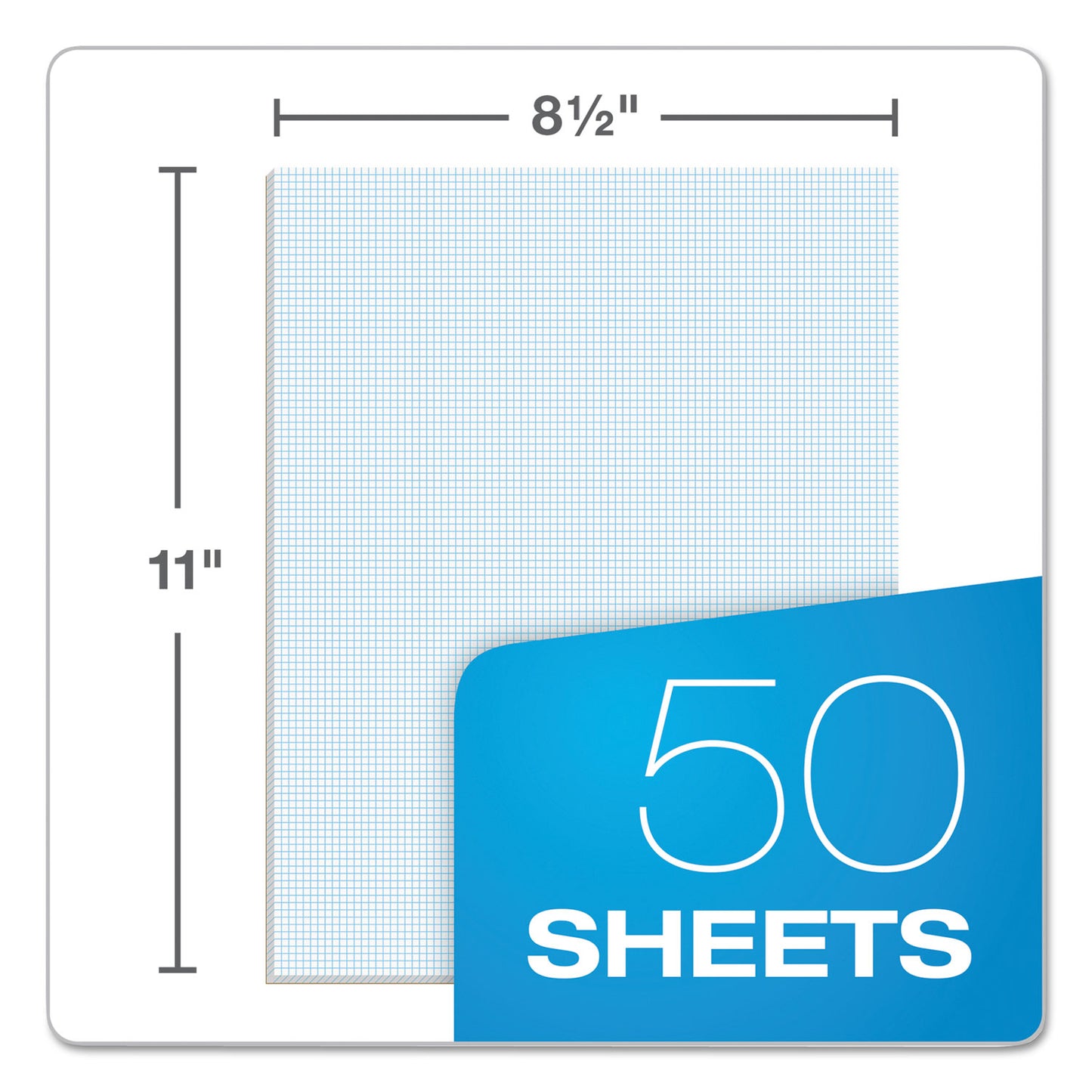 Quadrille Pads, Quadrille Rule, (50) White 8.5 x 11 Sheets