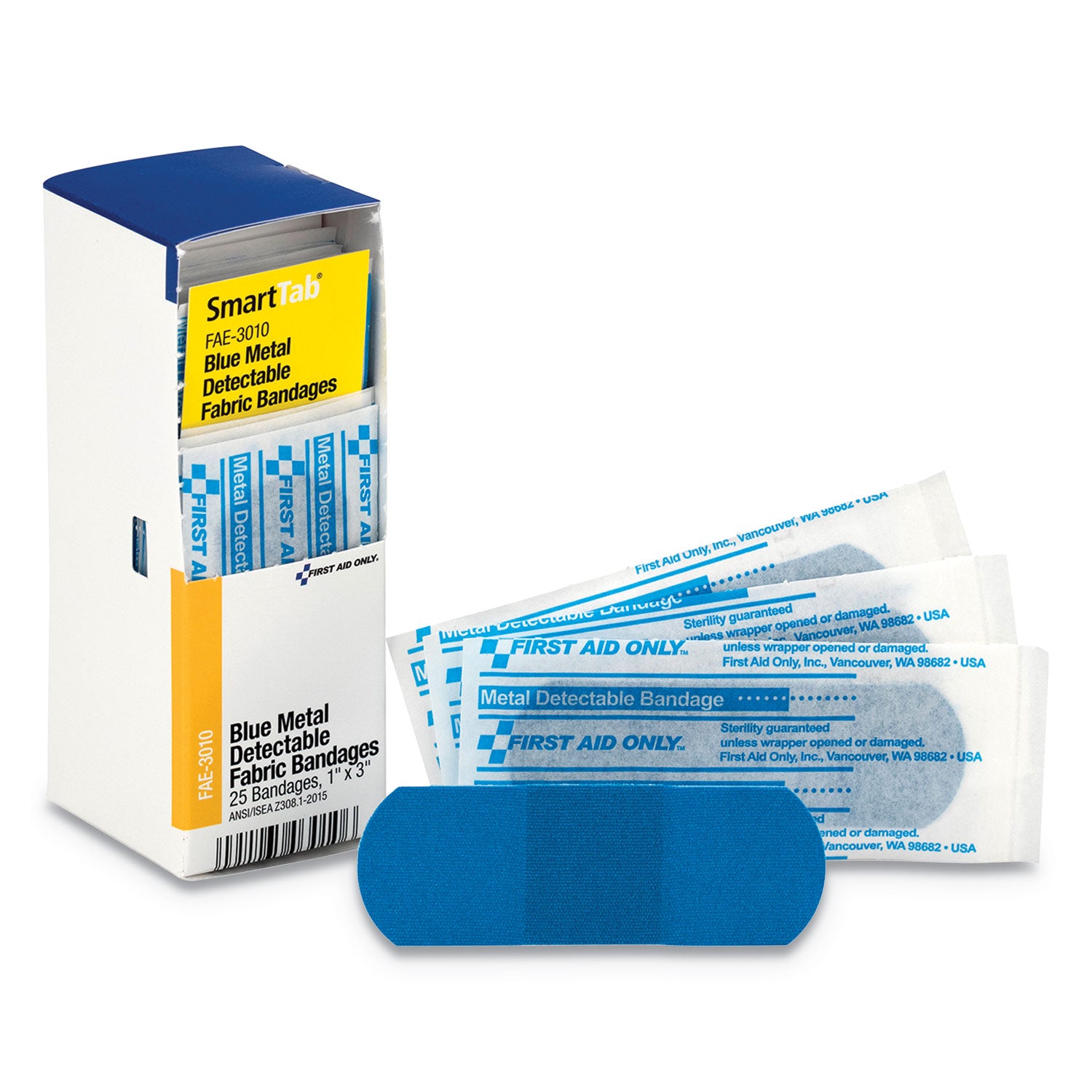 Refill for SmartCompliance General Cabinet, Blue Metal Detectable Bandages, 1 x 3, 25/Box