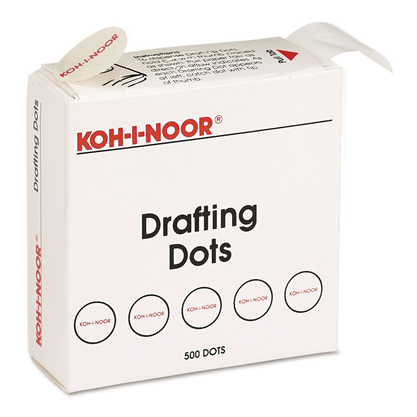 Adhesive Drafting Dots, 0.88" Dia, Dries Clear, 500/box