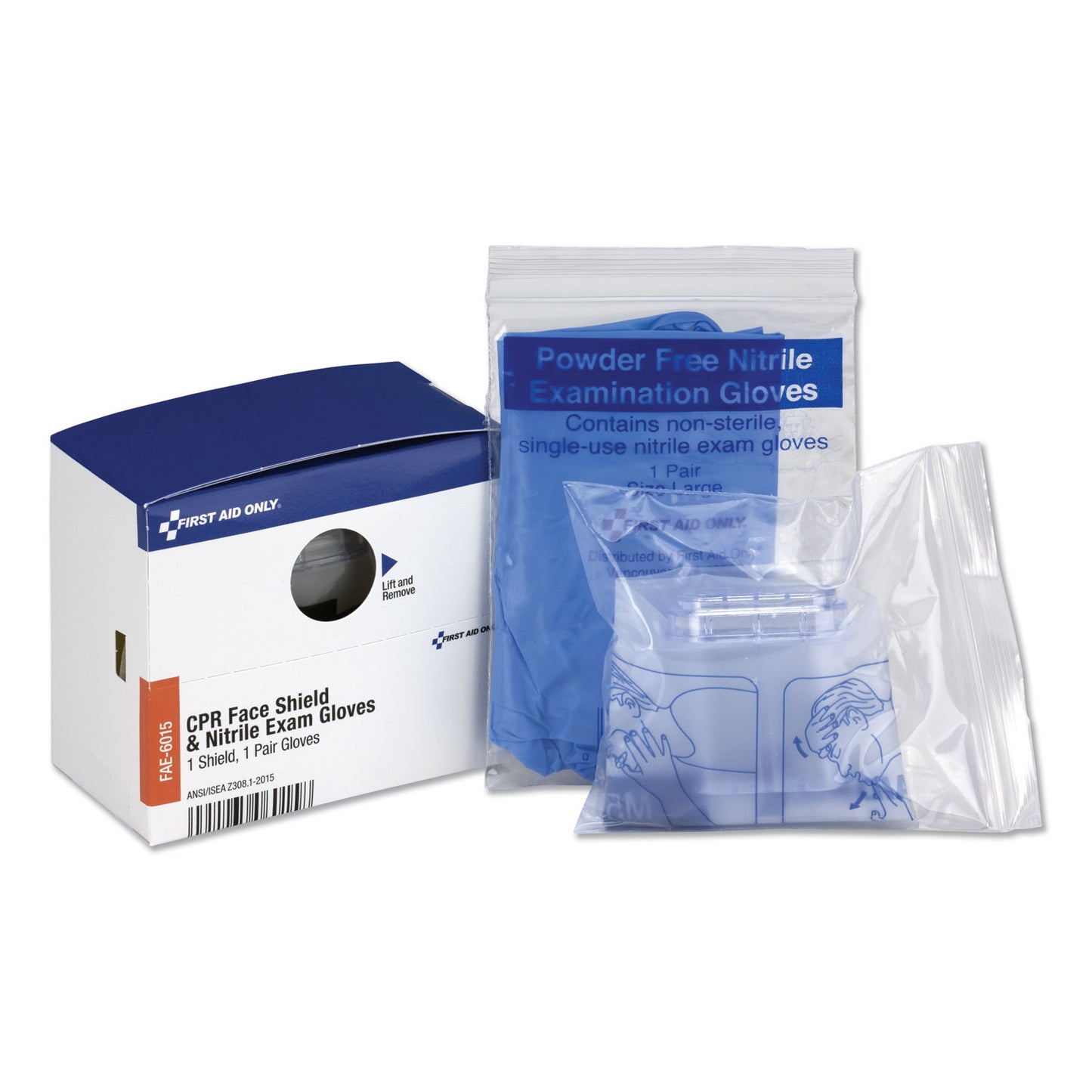 SmartCompliance Rescue Breather Face Shield with 2 Nitrile Exam Gloves, One Size Fits Most
