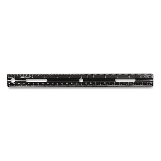 Kleenearth Recycled Ruler, Standard/metric, 12" Long, Plastic, Black
