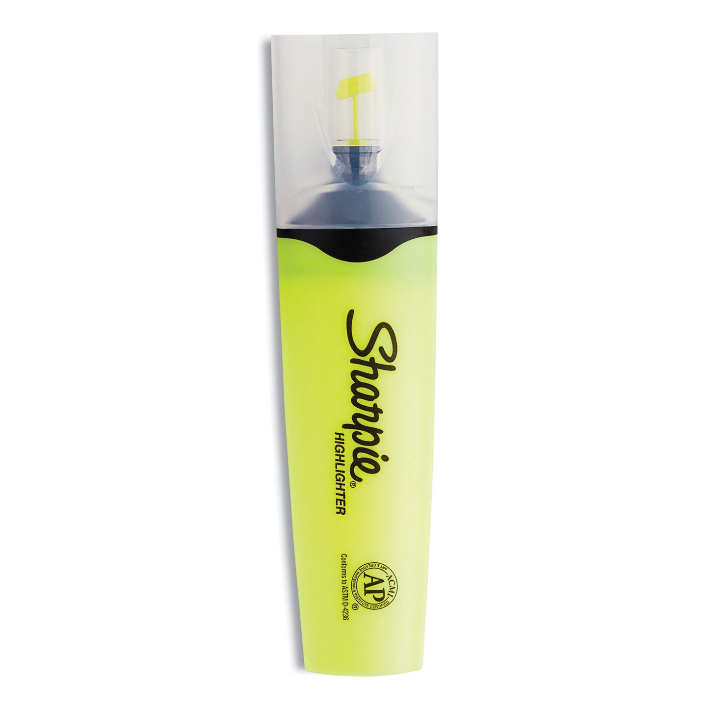 Clearview Tank-Style Highlighter, Yellow Ink, Chisel Tip, Yellow/black/clear Barrel, 3/pack