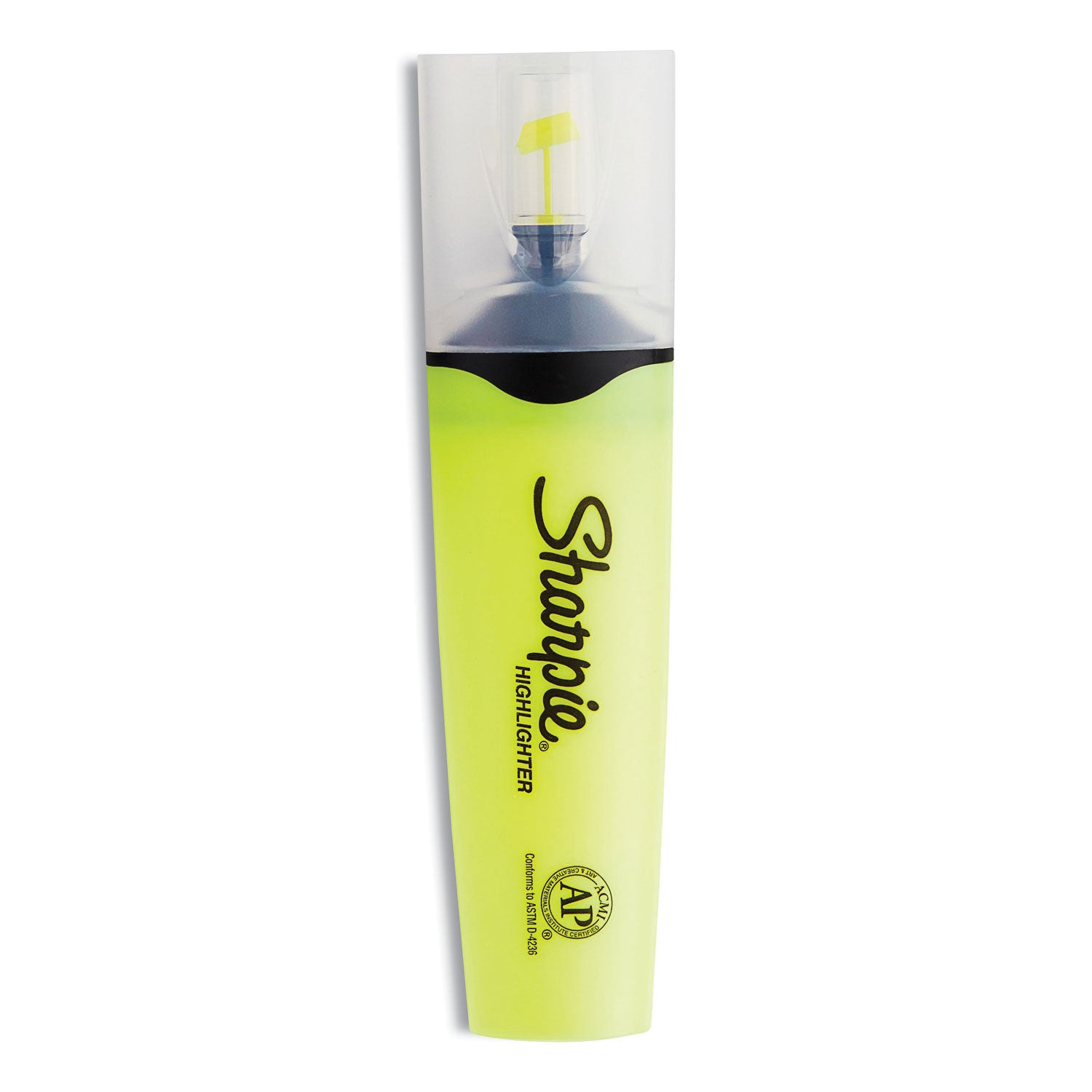 Clearview Tank-Style Highlighter, Yellow Ink, Chisel Tip, Yellow/black/clear Barrel, 3/pack