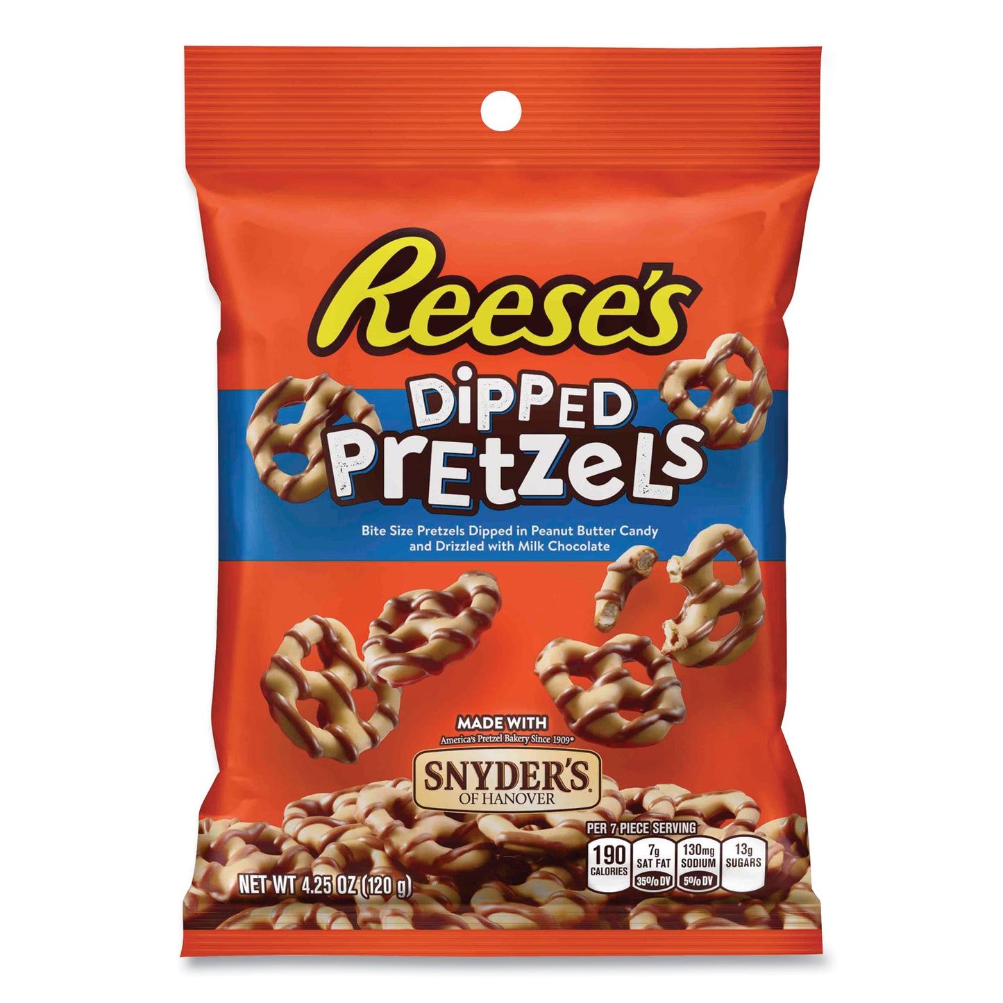Dipped Pretzels, 4.25 oz Bag, 4/Carton