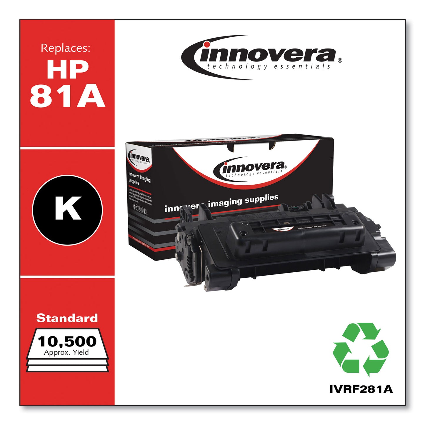 Remanufactured Black Toner, Replacement for 81A (CF281A), 10,500 Page-Yield