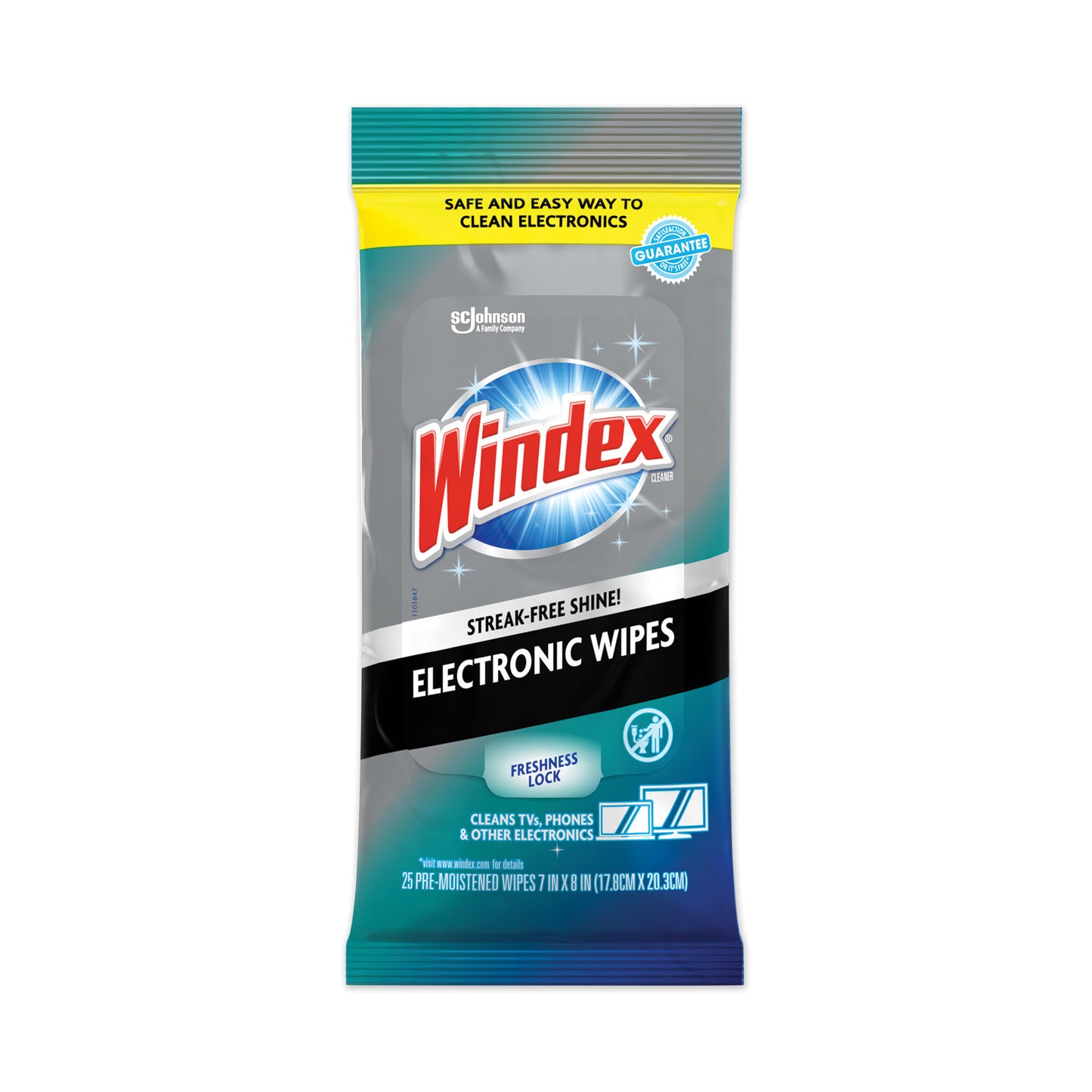 Electronics-Cleaner Wipes, 1-Ply, 7 x 10, Neutral Scent, White, 25 Wipes