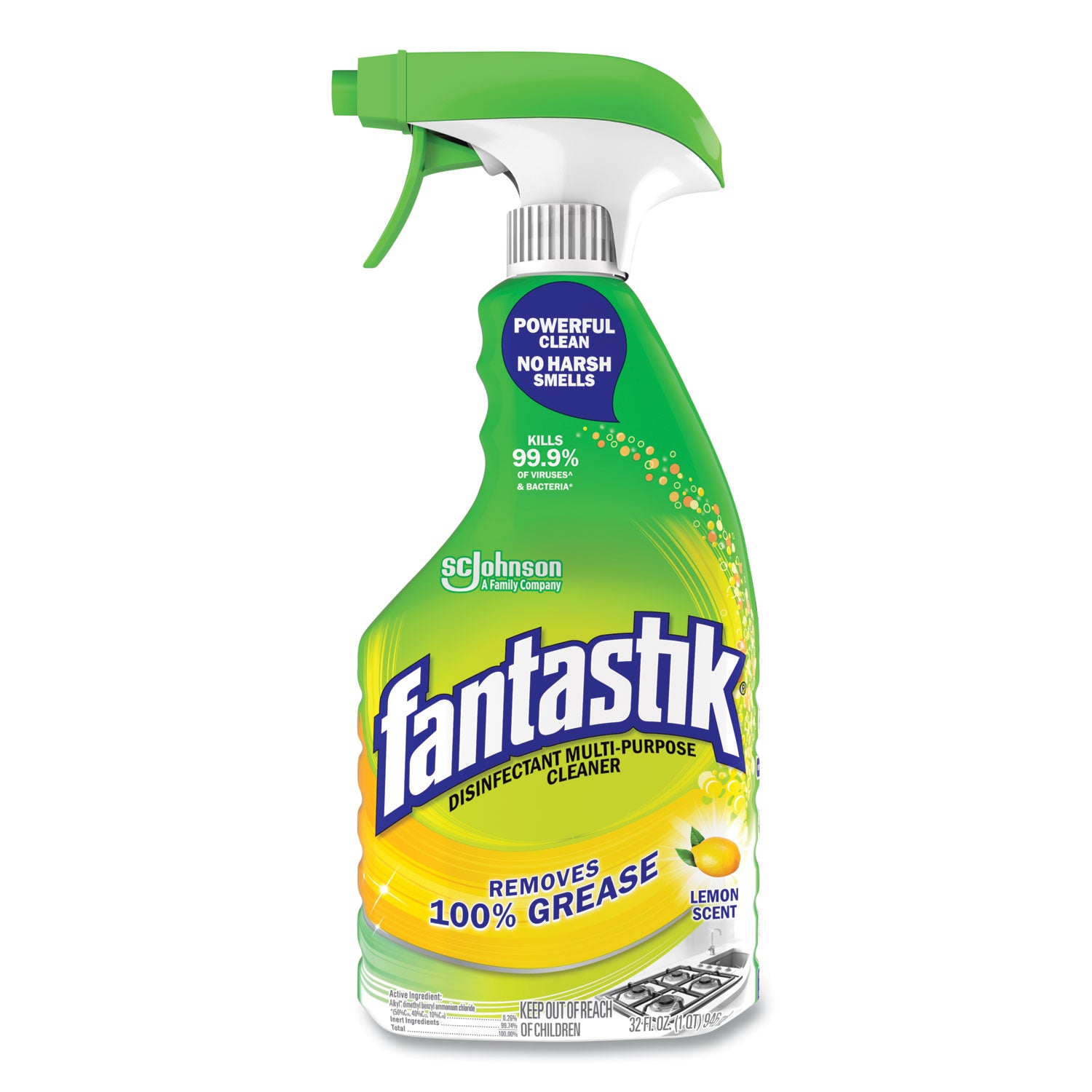 Disinfectant Multi-Purpose Cleaner Lemon Scent, 32 Oz Spray Bottle