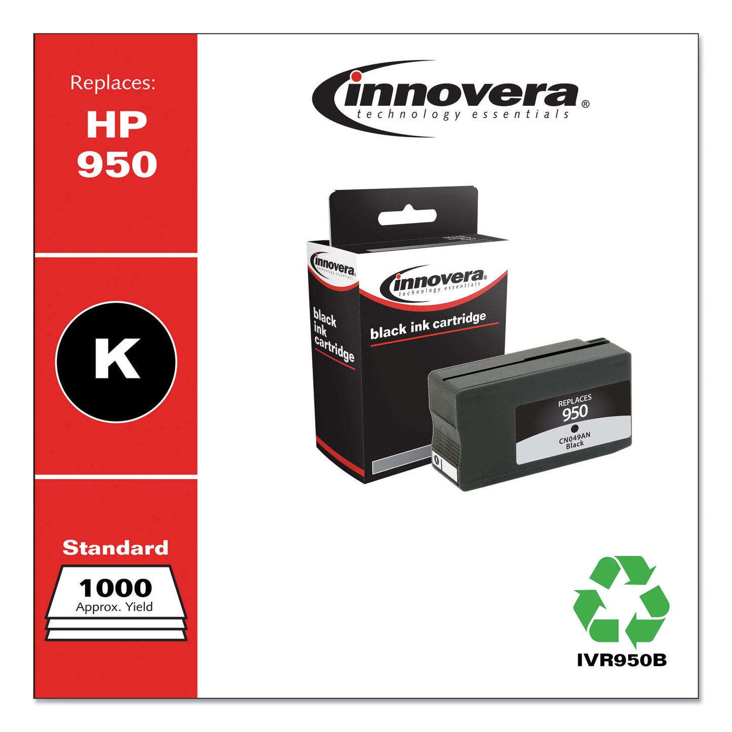 Remanufactured Black Ink, Replacement for 950 (CN049AN), 1,000 Page-Yield
