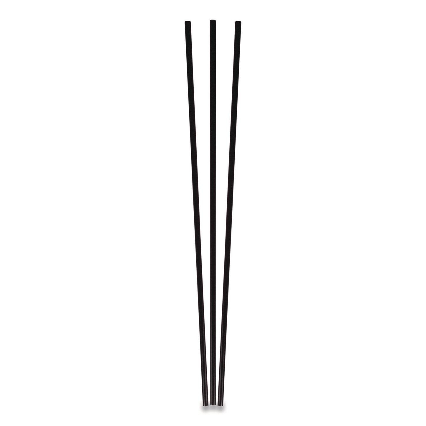 Unwrapped Round Stirrers, 7.75", Polypropylene, Black, 500/pack