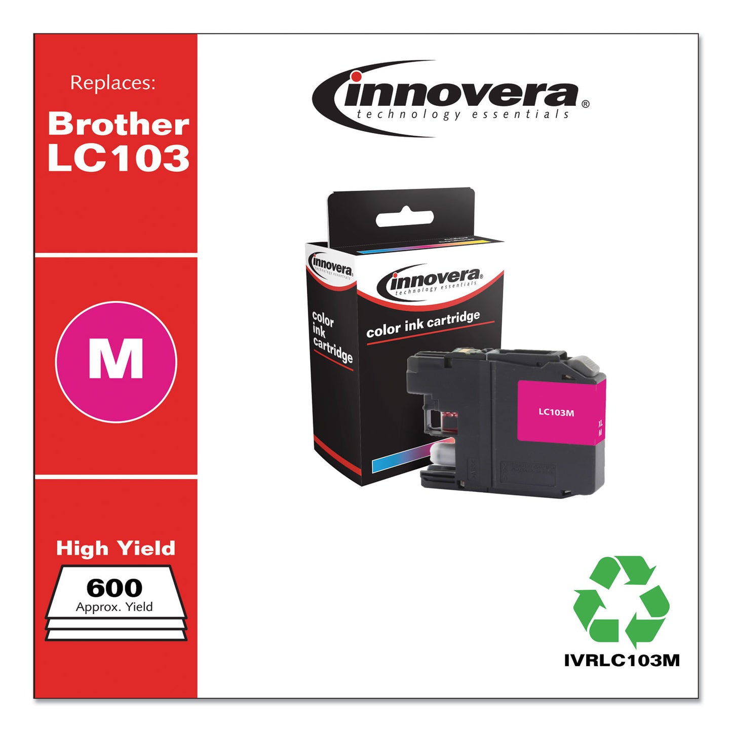 Remanufactured Magenta High-Yield Ink, Replacement for LC103M, 600 Page-Yield