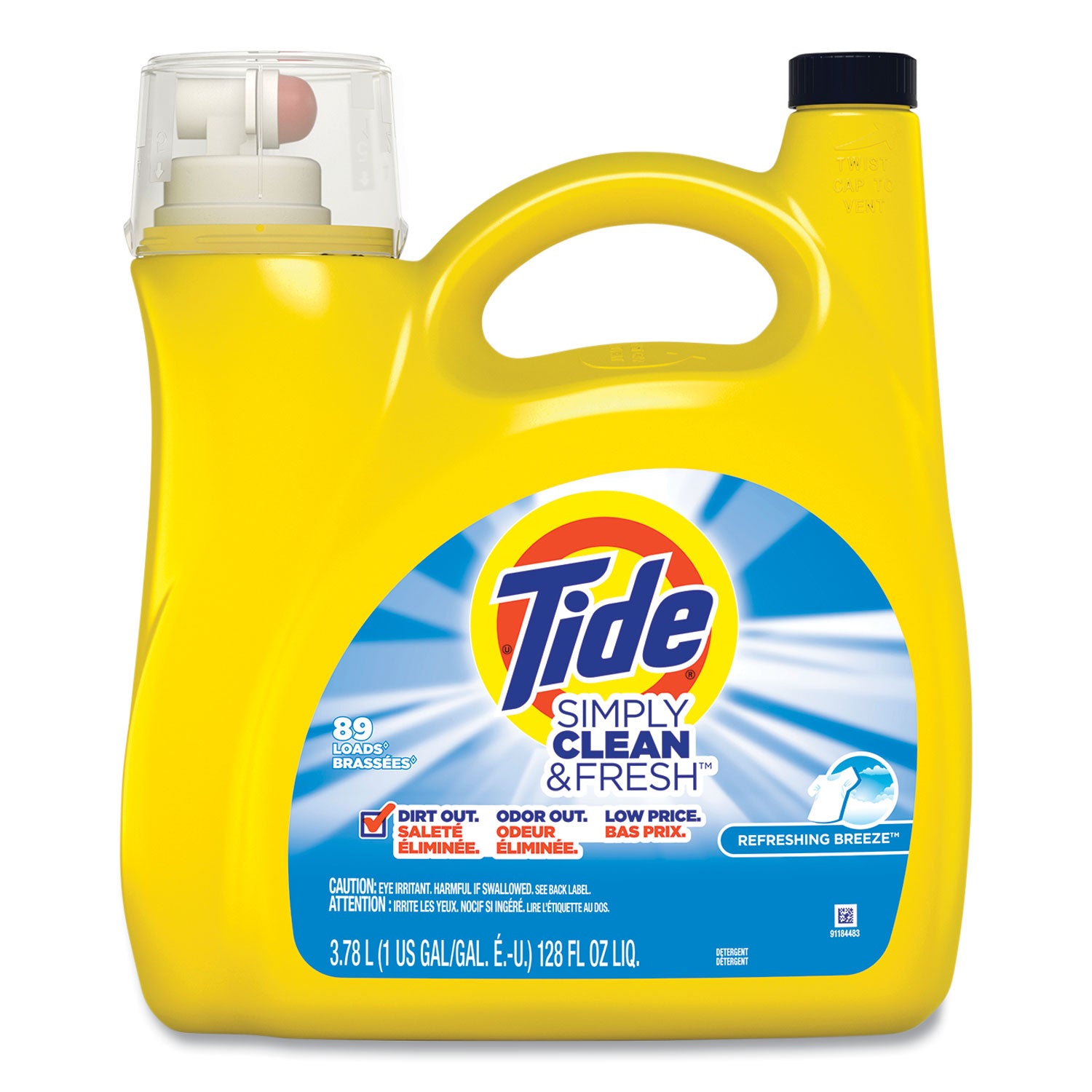 Simply Clean and Fresh Laundry Detergent, Refreshing Breeze Scent, 138 oz Bottle