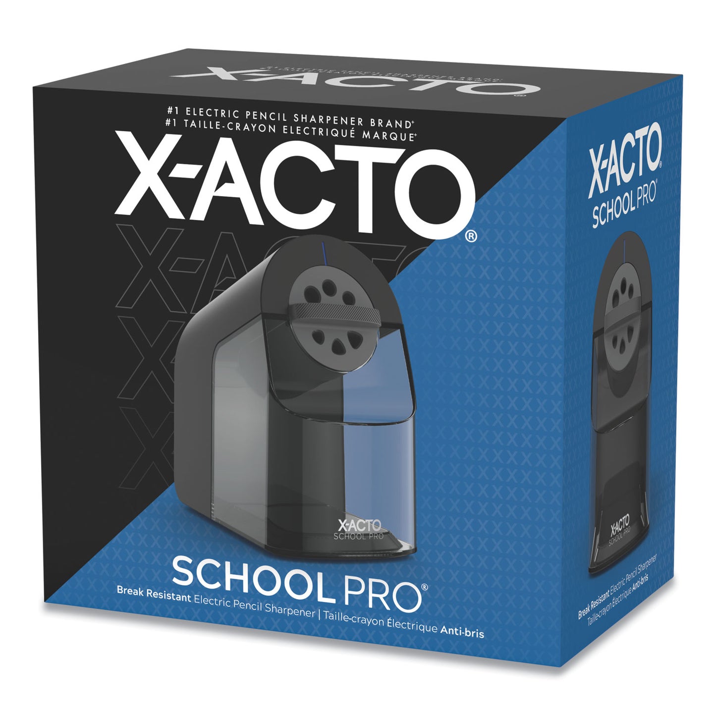 Model 1670 School Pro Classroom Electric Pencil Sharpener, Ac-Powered, 4 X 7.5 X 7.5, Black/gray/smoke