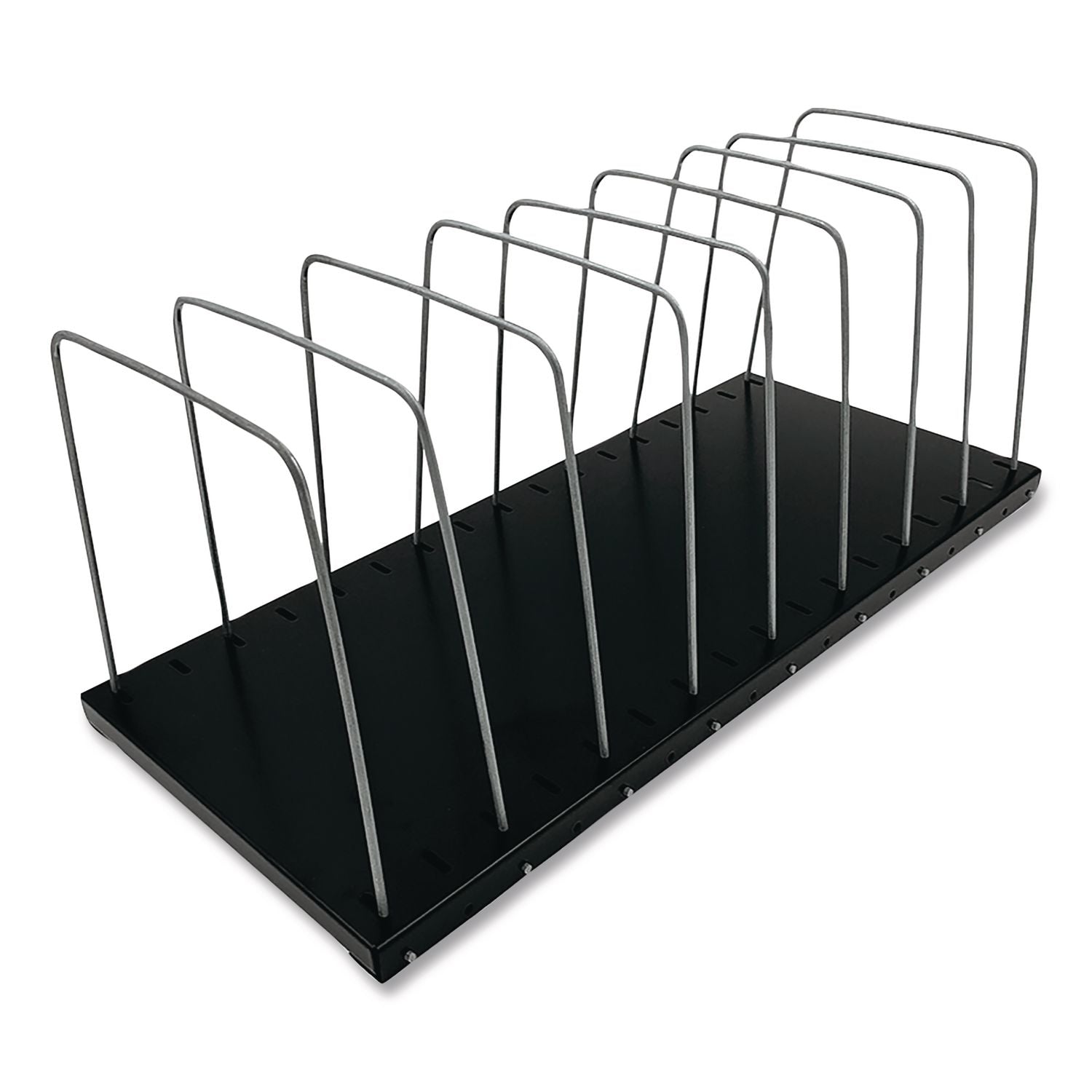 Steel Wire Vertical File Organizer, 8 Sections, Letter Size Files, 18.25 X 8 X 7.5, Black/metal Gray
