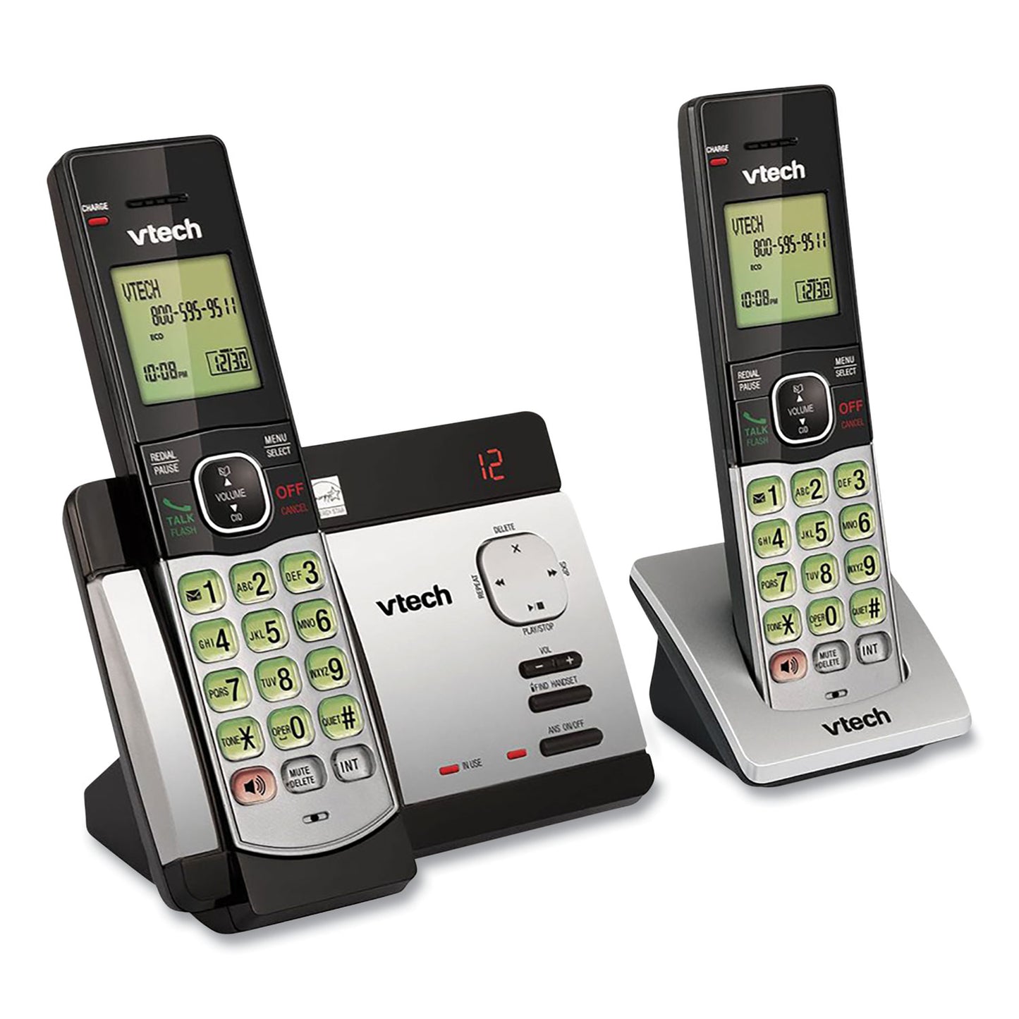 CS5129-2 Two-Handset Cordless Telephone System, Silver/Black