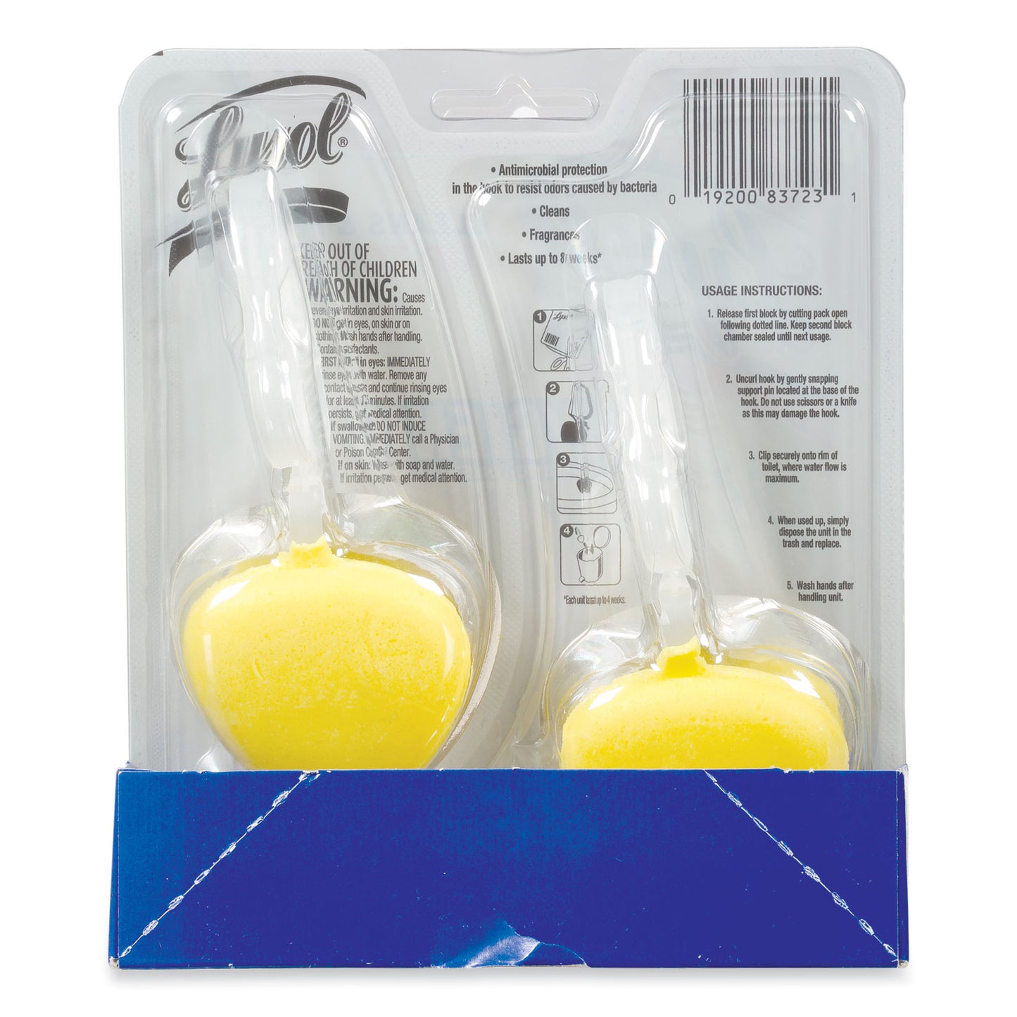 Hygienic Automatic Toilet Bowl Cleaner, Lemon Breeze Scent, 1.41 oz Block, 2/Pack