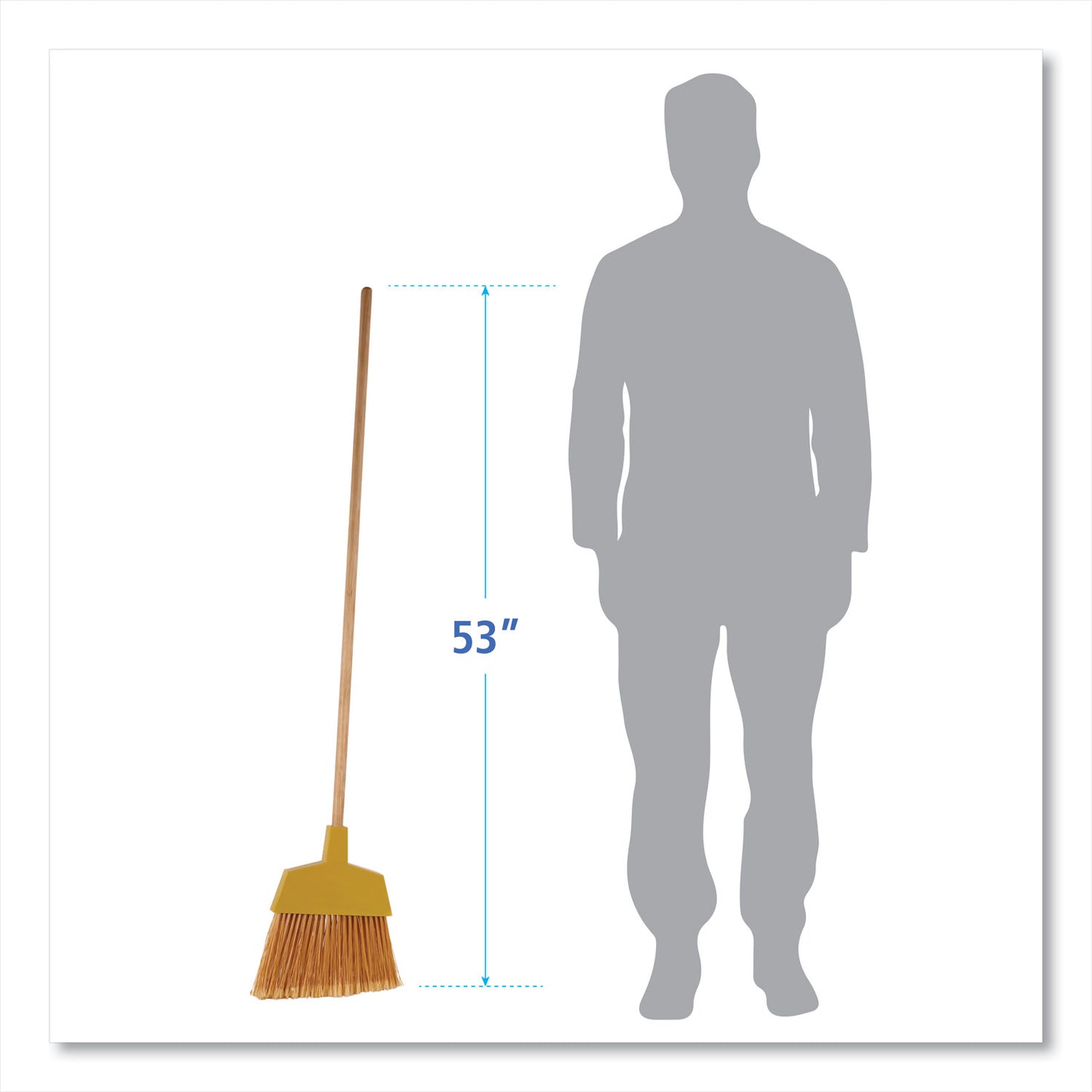 Angler Broom, 53" Length, Yellow