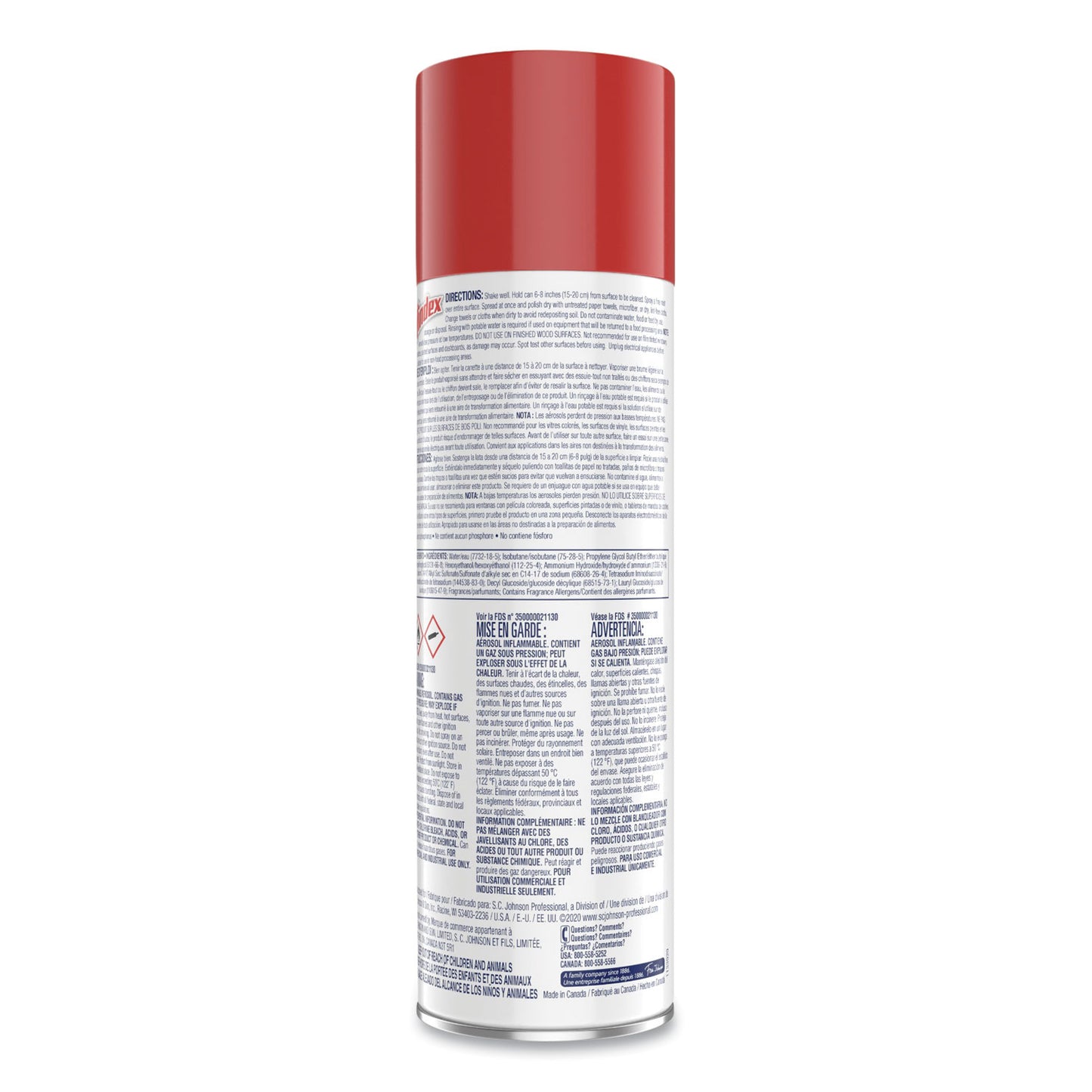 Foaming Glass Cleaner, 20 oz Aerosol Spray