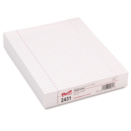 Composition Paper, 8" x 10.5", Wide/Legal Rule, 500 Sheets/Ream