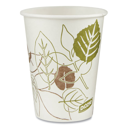 Pathways Paper Hot Cups, 8 oz, White/Brown, 50/Pack