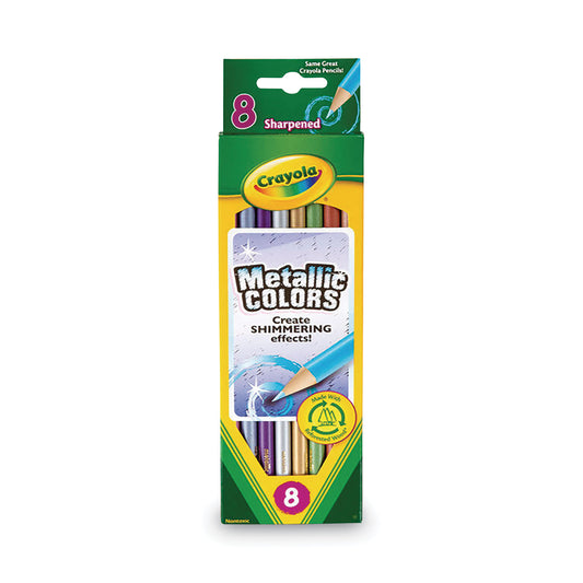 Metallic Colors Pencil Set, Assorted Metallic Lead and Barrel Colors, 8/Pack