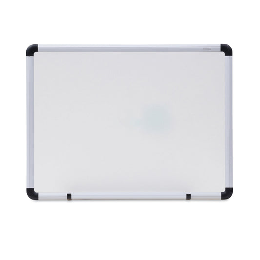 Modern Melamine Dry Erase Board with Aluminum Frame, 24" x 18", White Surface, Satin Aluminum Frame
