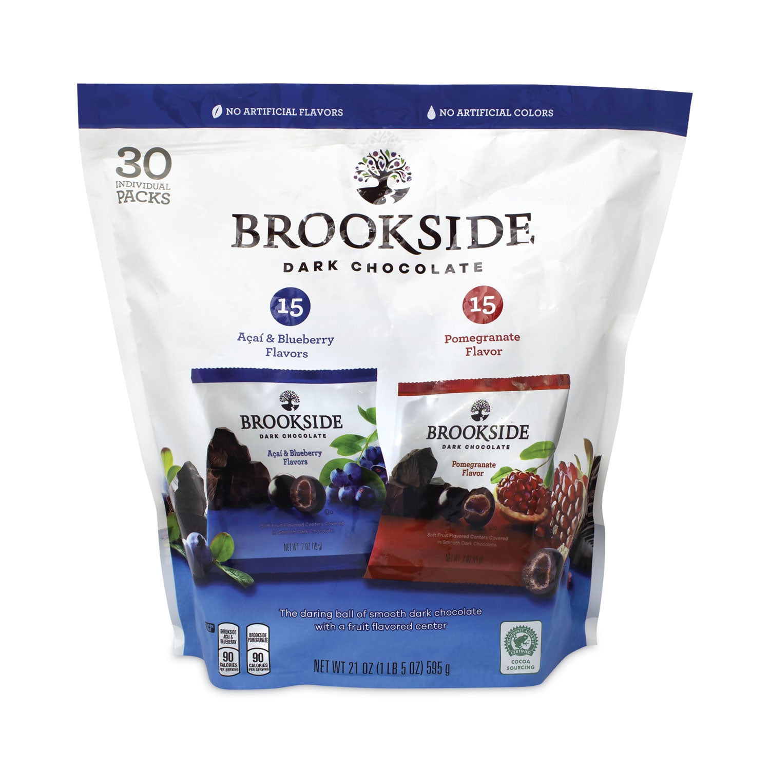 Dark Chocolate Fruit, Acai Blueberry and Pomegranate, 30 Pouches/Carton