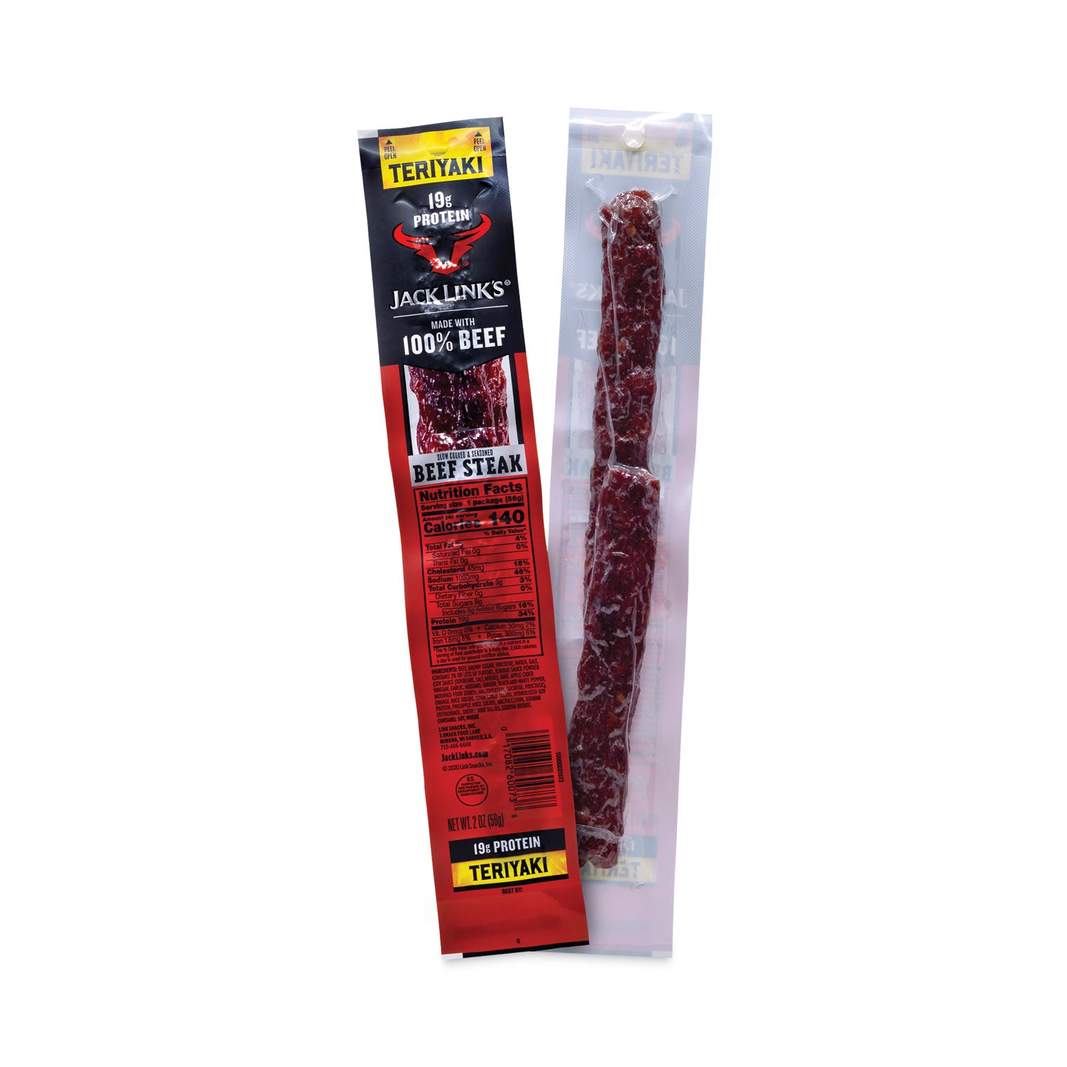 Jumbo Teriyaki Beek Steak, 2 oz Pack, 12/Box