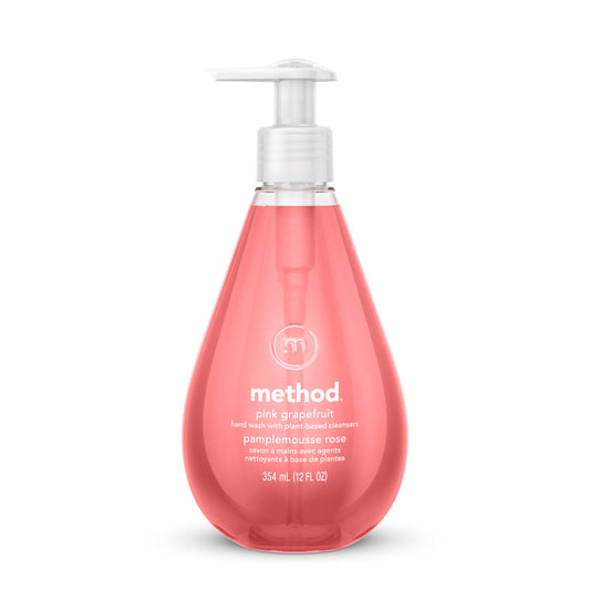 Gel Hand Wash, Pink Grapefruit Scent, 12 oz