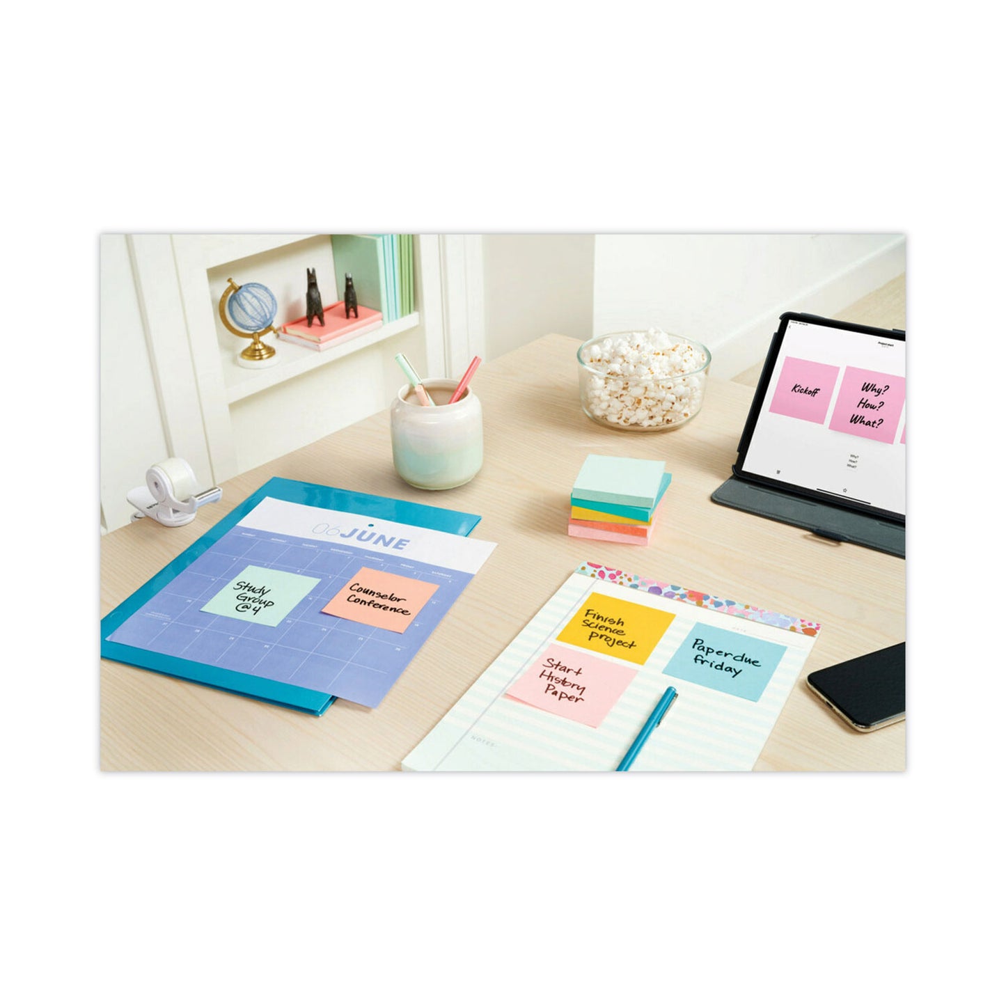 Original Pop-up Refill Value Pack, 3" x 3", Beachside Cafe Collection Colors, 100 Sheets/Pad, 12 Pads/Pack
