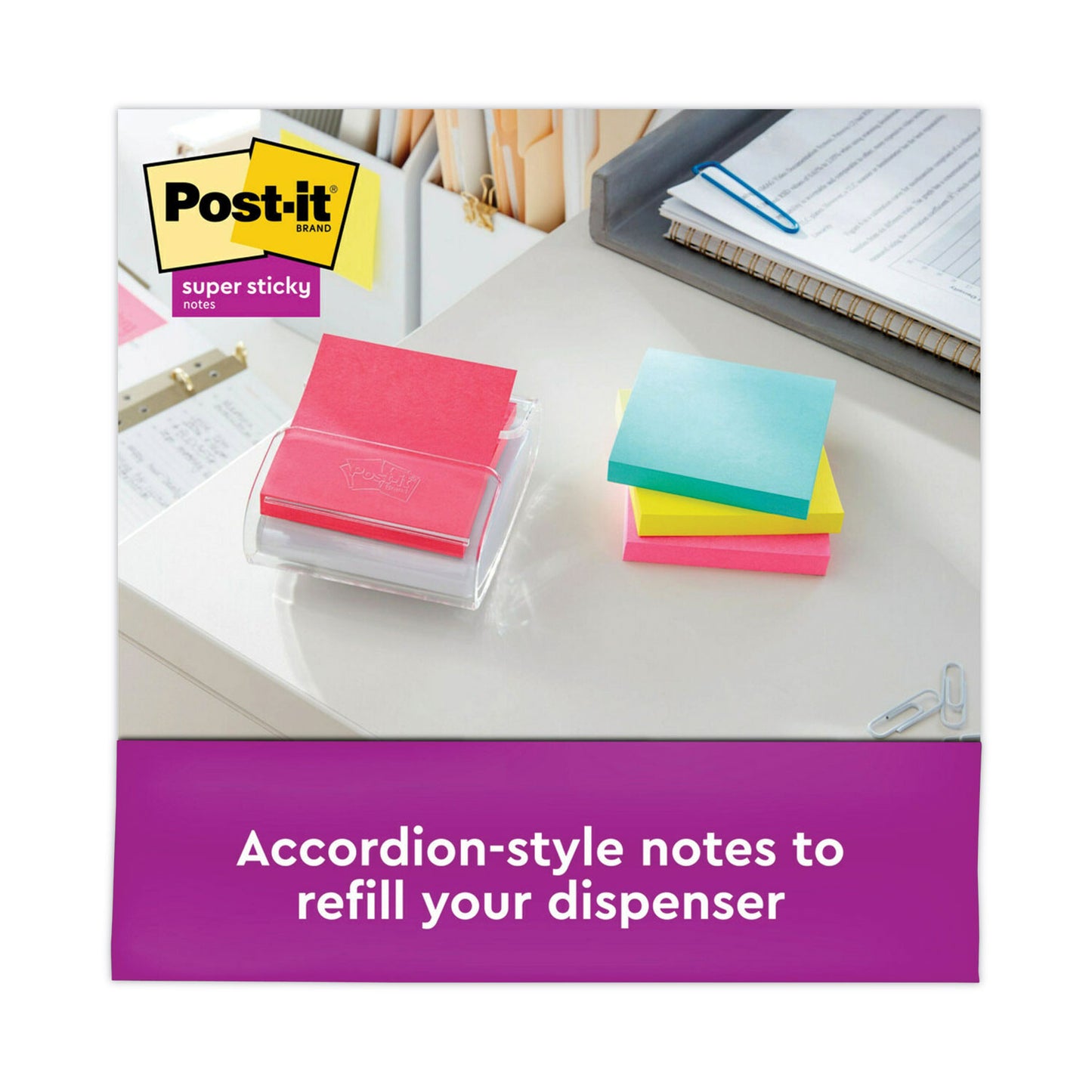 Pop-up 3 x 3 Note Refill Cabinet Pack, 3" x 3", Supernova Neons Collection Colors, 100 Sheets/Pad, 18 Pads/Pack