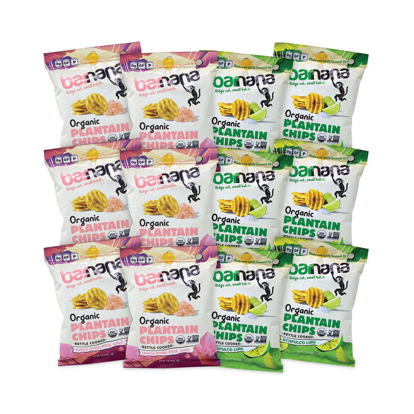 Plantain Chip Variety Pack, 2 oz Bag, 12/Pack