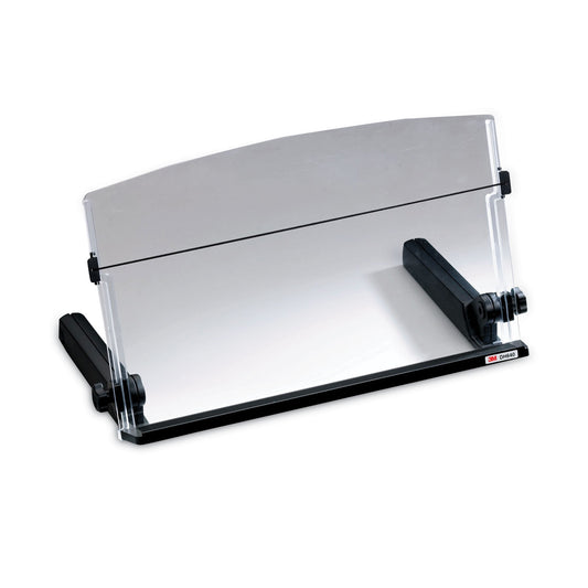 In-Line Document Holder with 18" Wide Backplate, Holds Up to 300 Legal Size Sheets, Plastic, Black/Clear