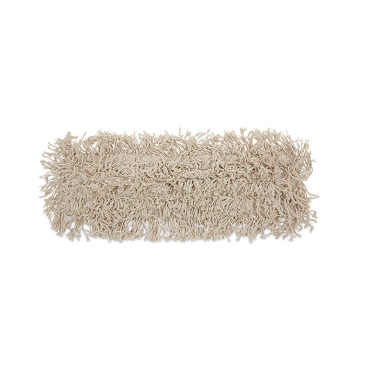 Industrial Dust Mop Head, Cotton, 18 x 3, White
