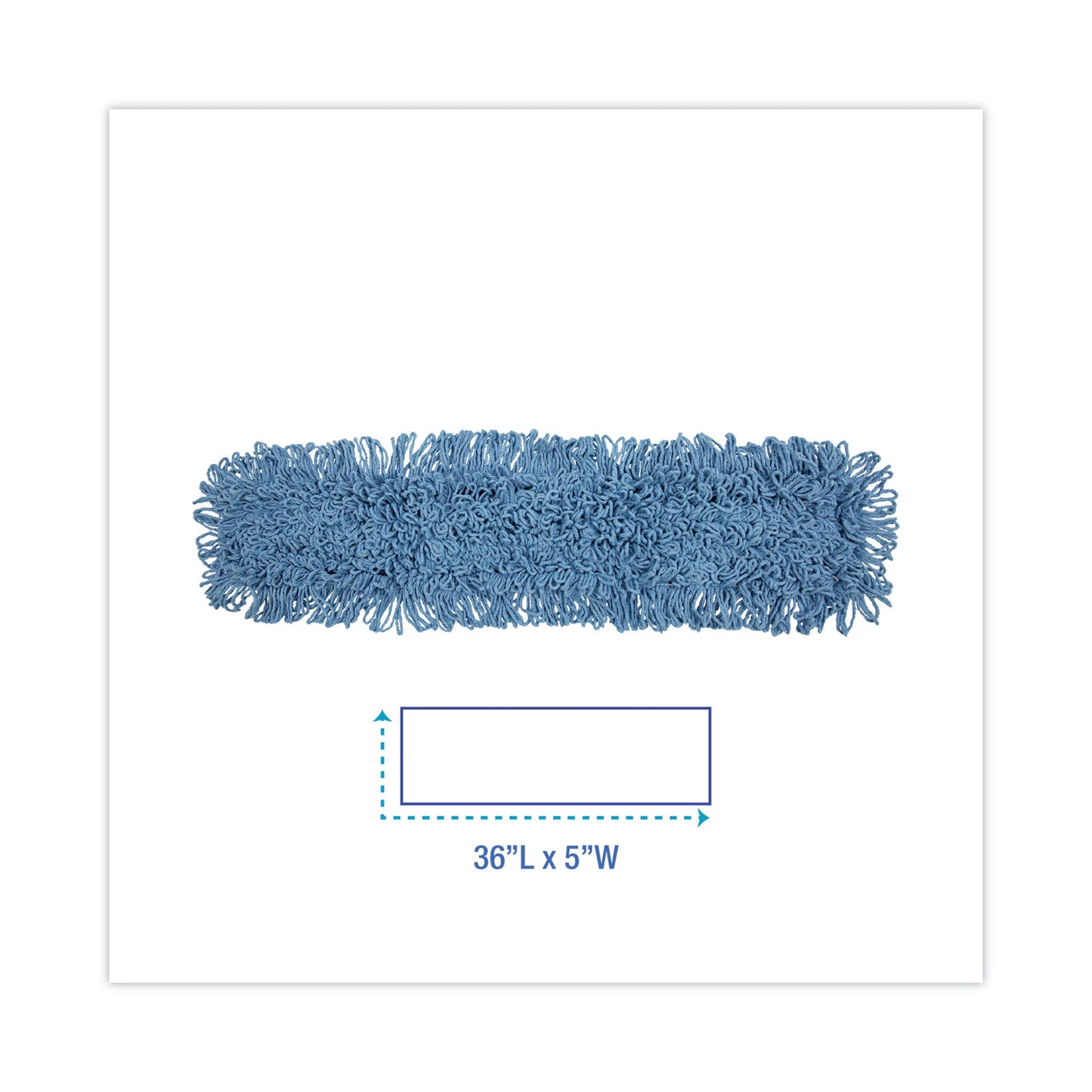 Dust Mop Head, Cotton/synthetic Blend, 36 X 5, Looped-End, Blue