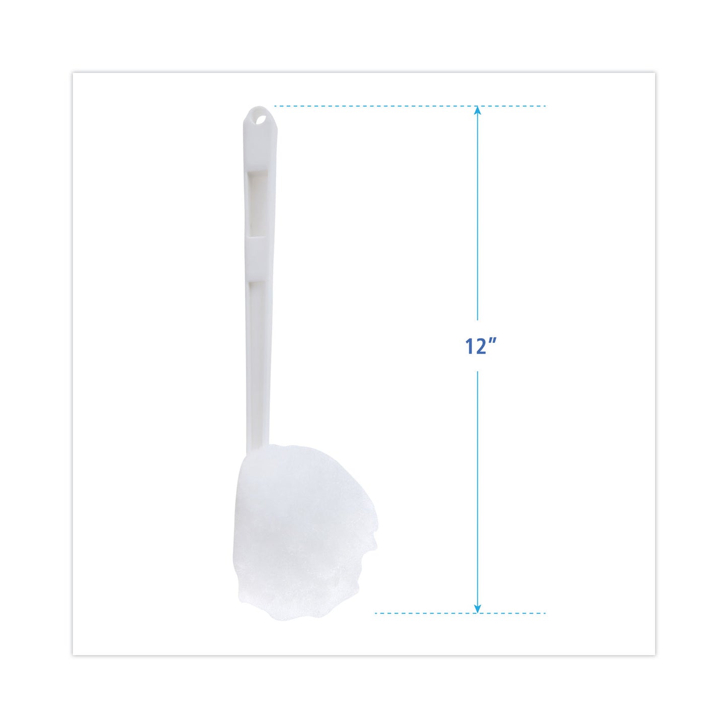 Deluxe Toilet Bowl Mop, 12" Handle, 2" Mop Head, White