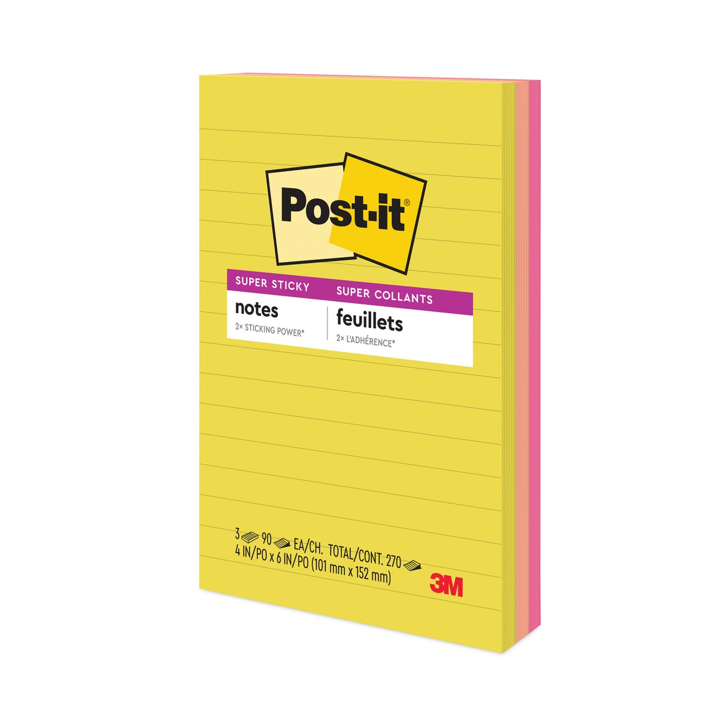 Note Pads in Summer Joy Collection Colors, 4" x 6", Note Ruled, Summer Joy Collection Colors, 90 Sheets/Pad, 3 Pads/Pack