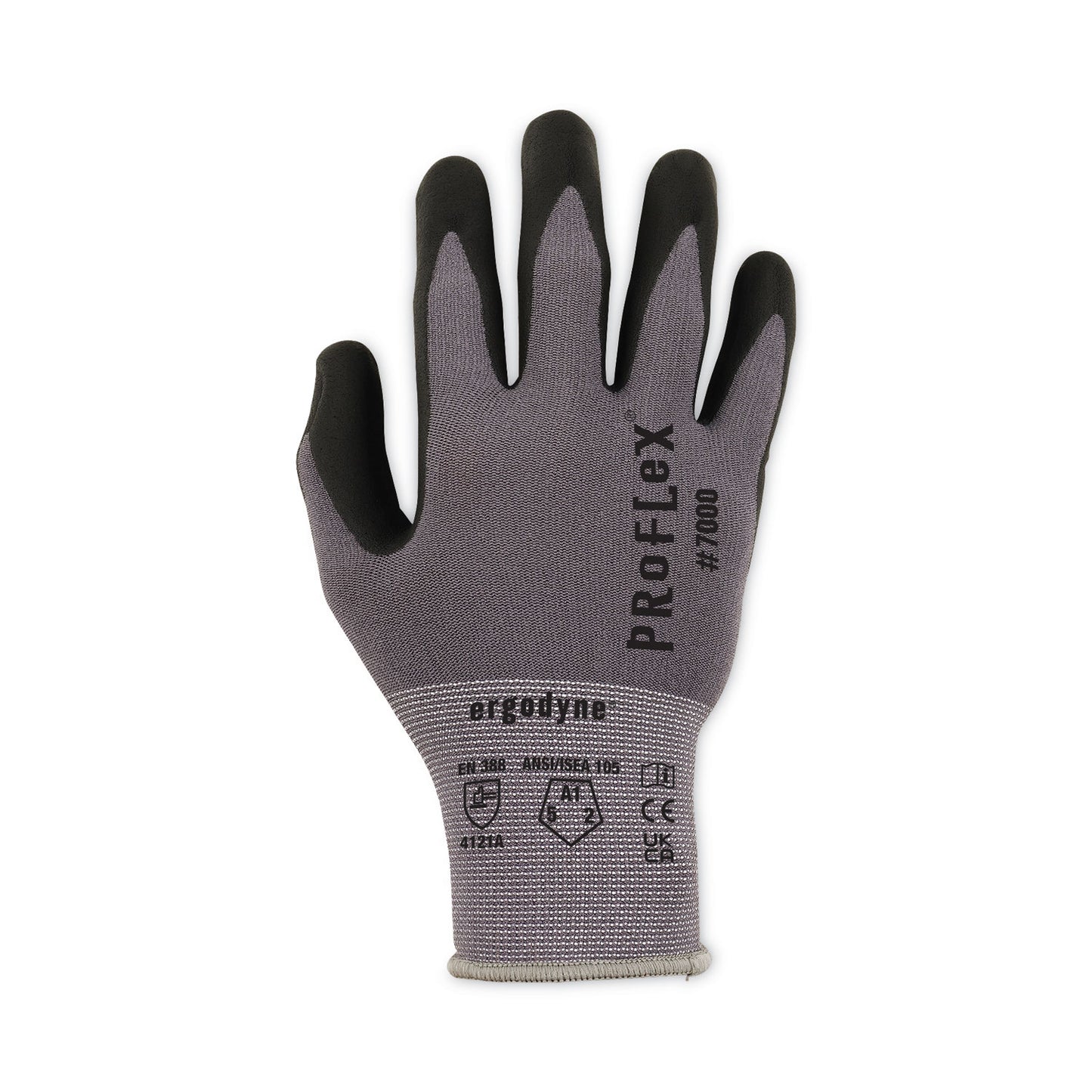 ProFlex 7000 Nitrile-Coated Gloves Microfoam Palm, EN388: 4121A, 9" Long, XX-Large, Gray, 12 Pairs