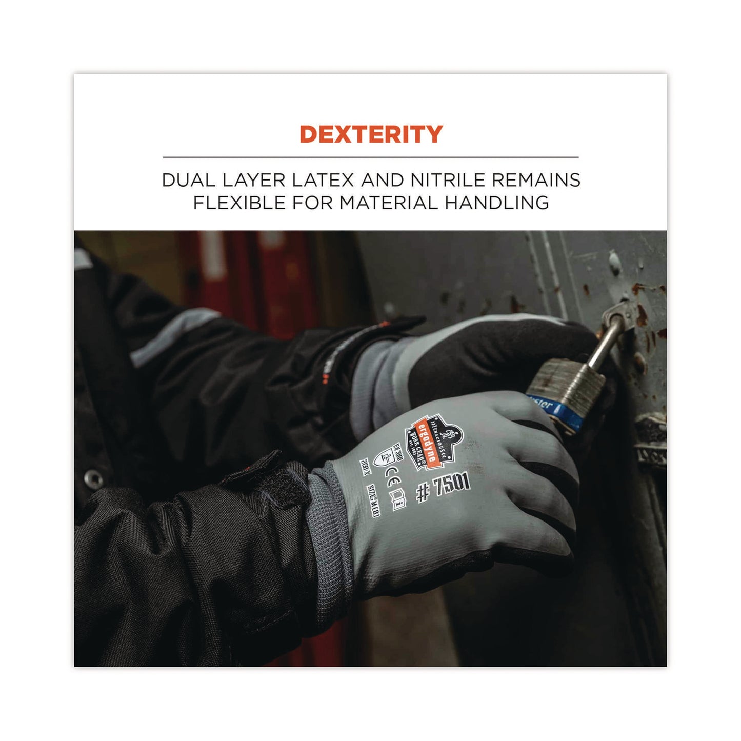 ProFlex 7501 Coated Waterproof Winter Gloves, EN388: 2131X, 10.5" Long, Large, Gray, Pair