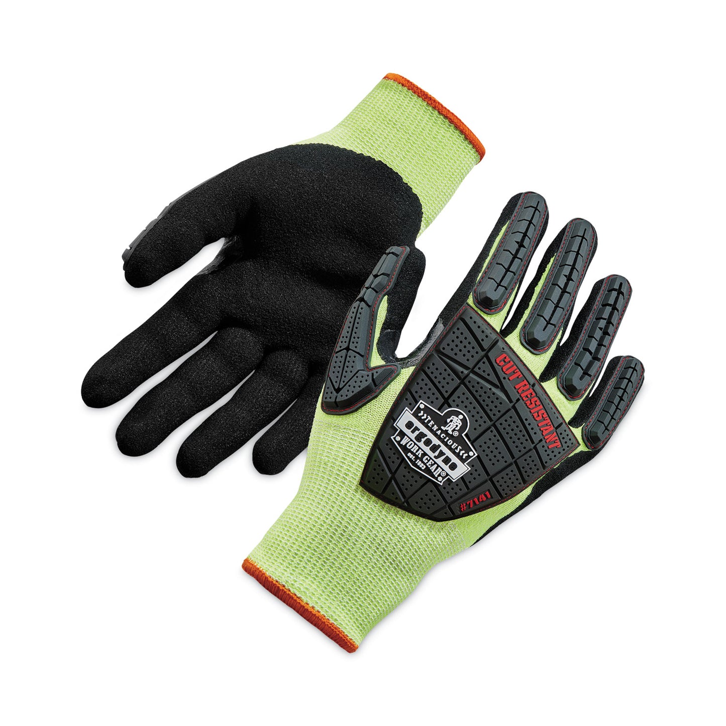 ProFlex 7141 ANSI A4 DIR Nitrile-Coated CR Gloves, EN388: 4X42DP, 9" Long, XX-Large, Lime, Pair
