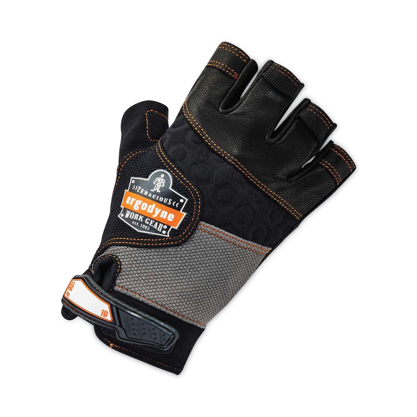ProFlex 901 Half-Finger Leather Impact Gloves, EN388: 3122X, Medium, Black, Pair