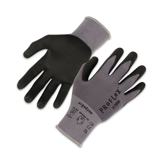 ProFlex 7000 Nitrile-Coated Gloves Microfoam Palm, EN388: 4121A, 9" Long, Small, Gray, Pair