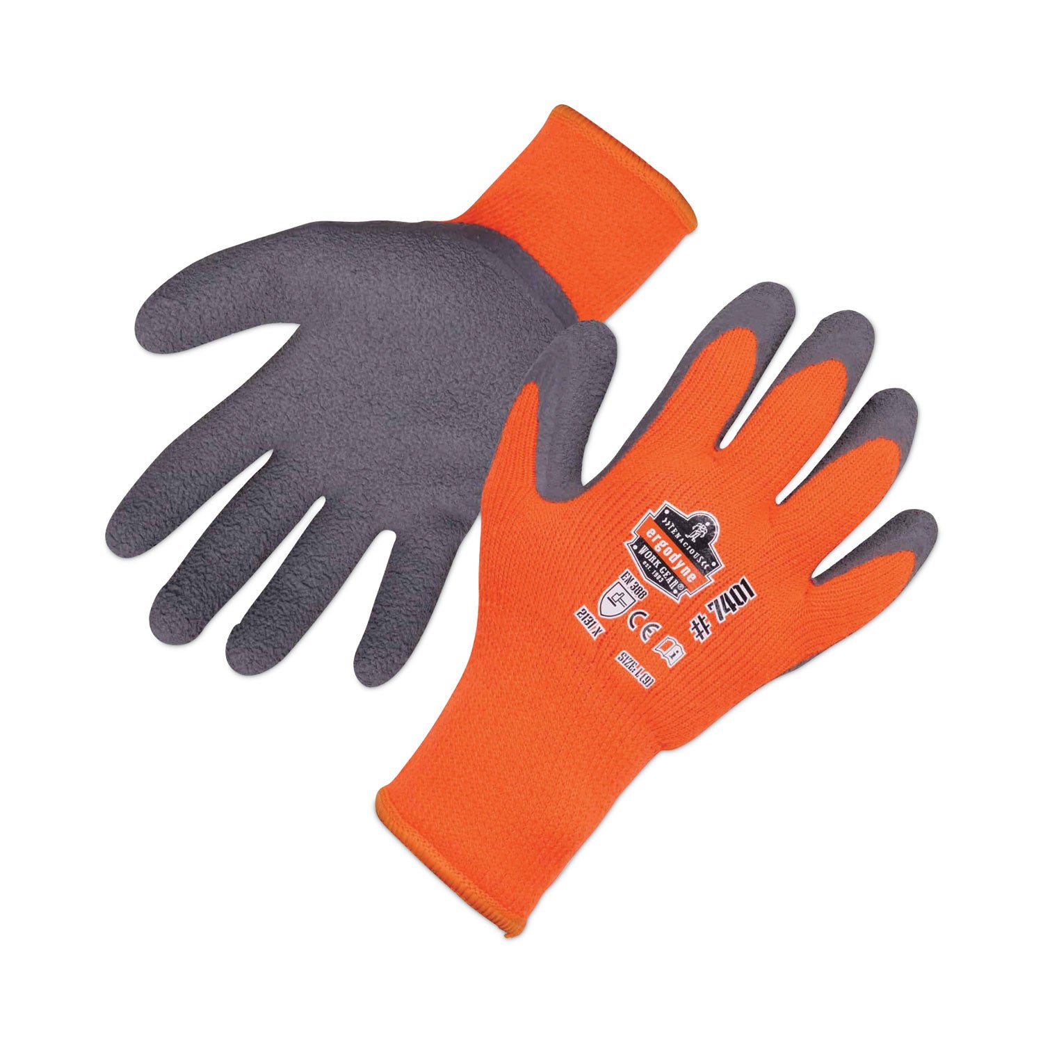 ProFlex 7401-CASE Coated Lightweight Winter Gloves, EN388: 2131X, 9" Long, Medium, Orange, Pair