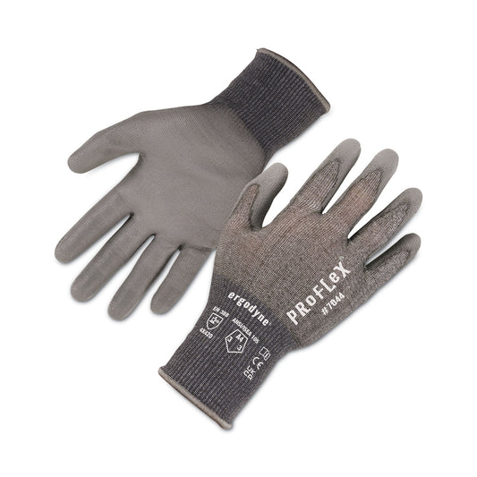 ProFlex 7044 ANSI A4 PU Coated CR Gloves, EN388: 4X42D, 9" Long, Medium, Gray, Pair
