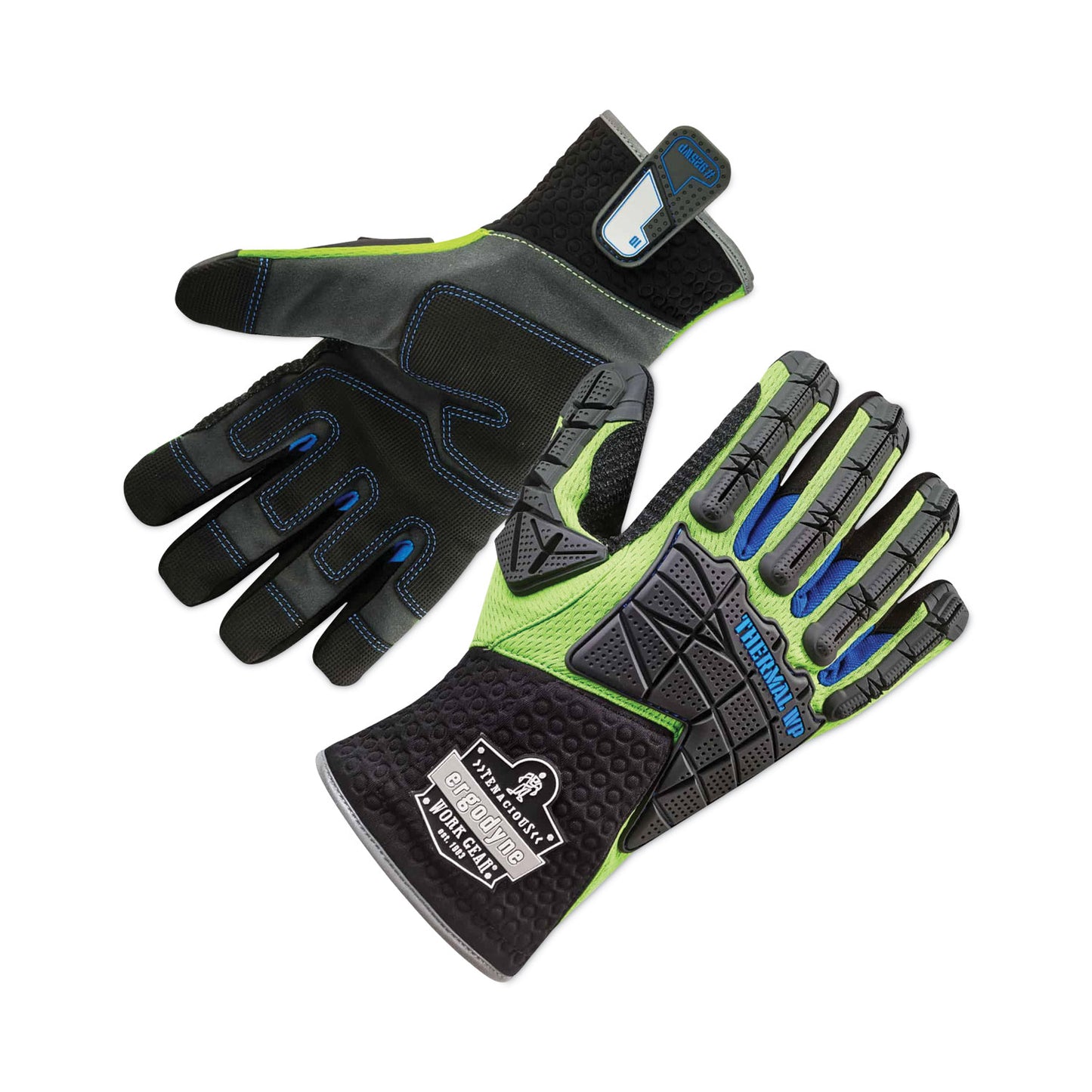 ProFlex 925WP Performance Dorsal Impact-Reducing Thermal Waterproof Gloves, EN388: 3323XP, XX-Large, Black/Lime, Pair