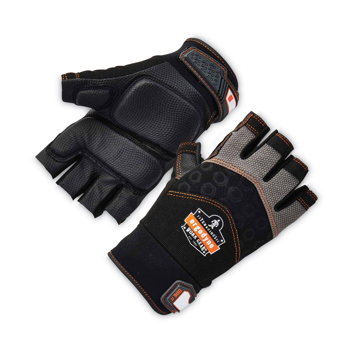 ProFlex 900 Half-Finger Impact Gloves, EN388: 1121X, XX-Large, Black, Pair