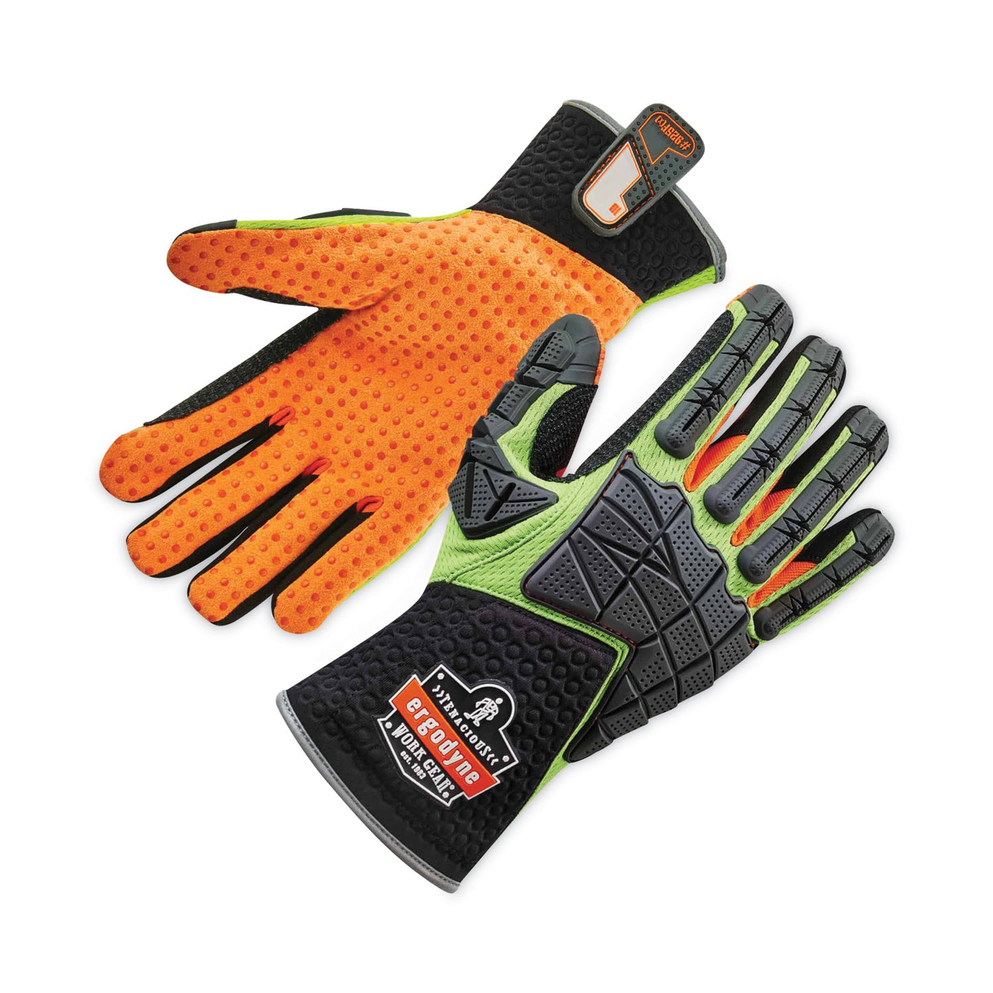 ProFlex 925F(x) Standard Dorsal Impact-Reducing Gloves, EN388: 4121XP, Large, Black/Lime, Pair